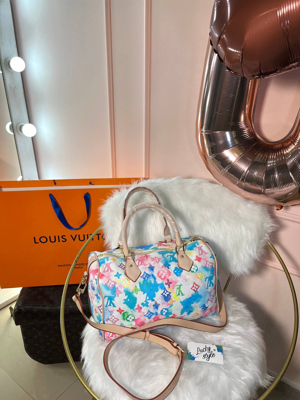 Сумка Louis Vuitton Speedy 30см радужная 444875