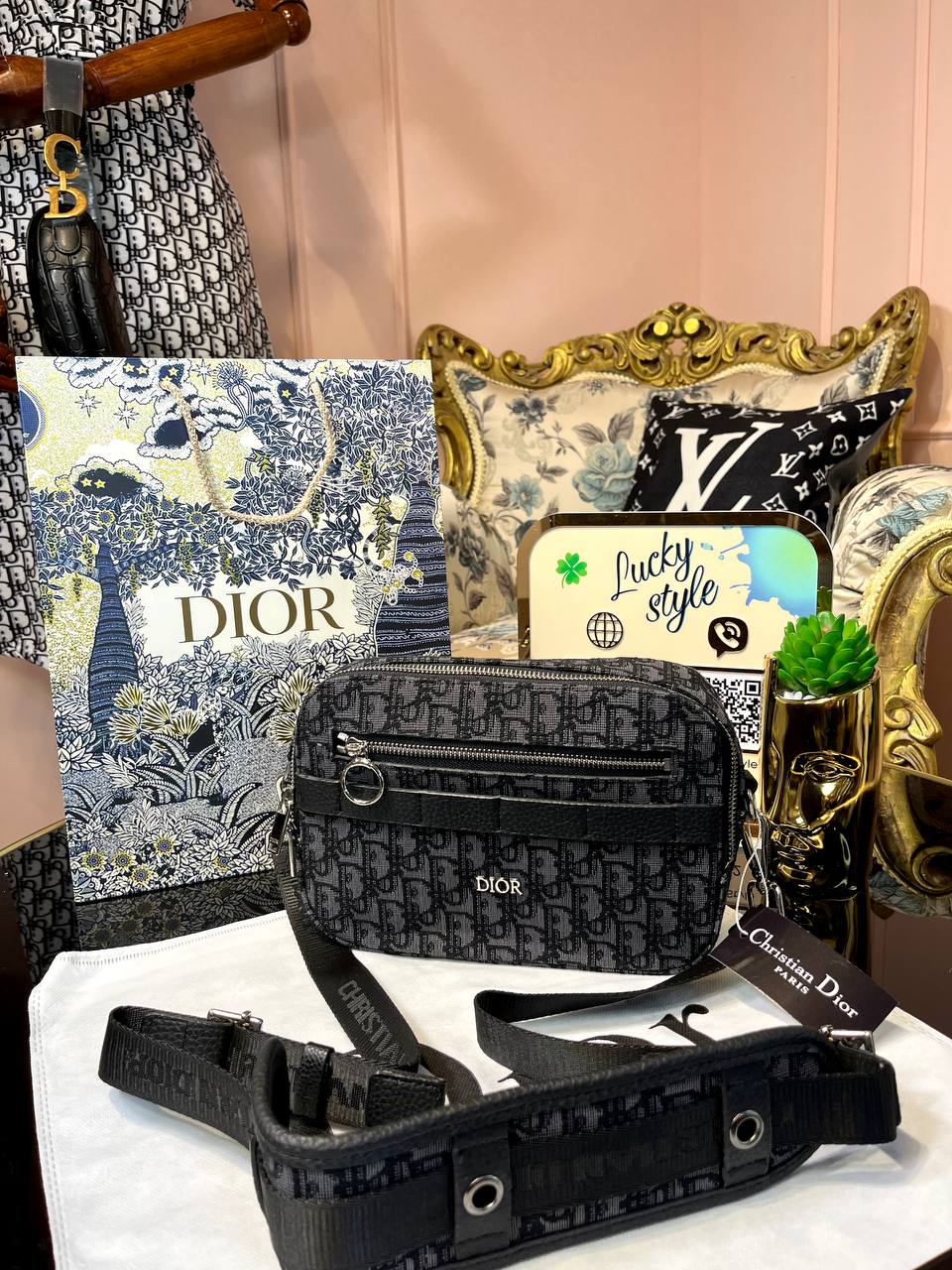Сумка Dior Safari messenger серый 4649839