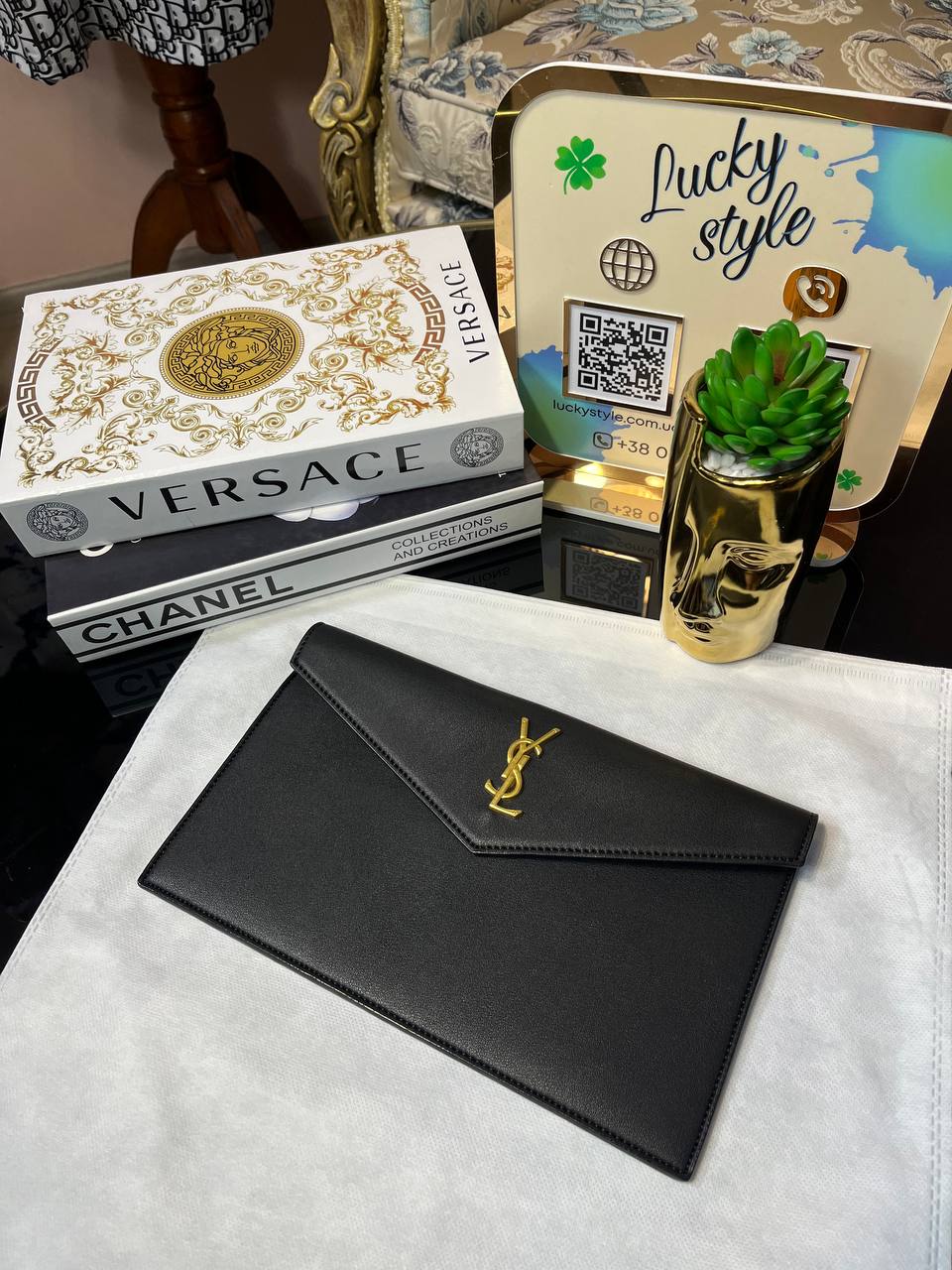 Клатч Yves Saint Laurent чёрный 955847