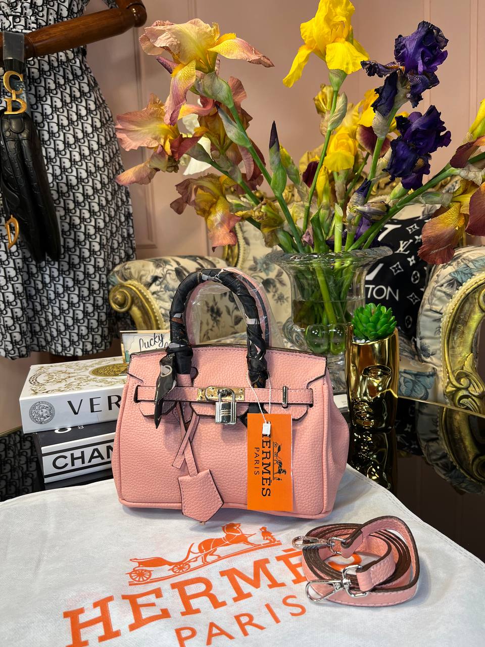 Сумка Hermes Birkin 20 см розовая 95847