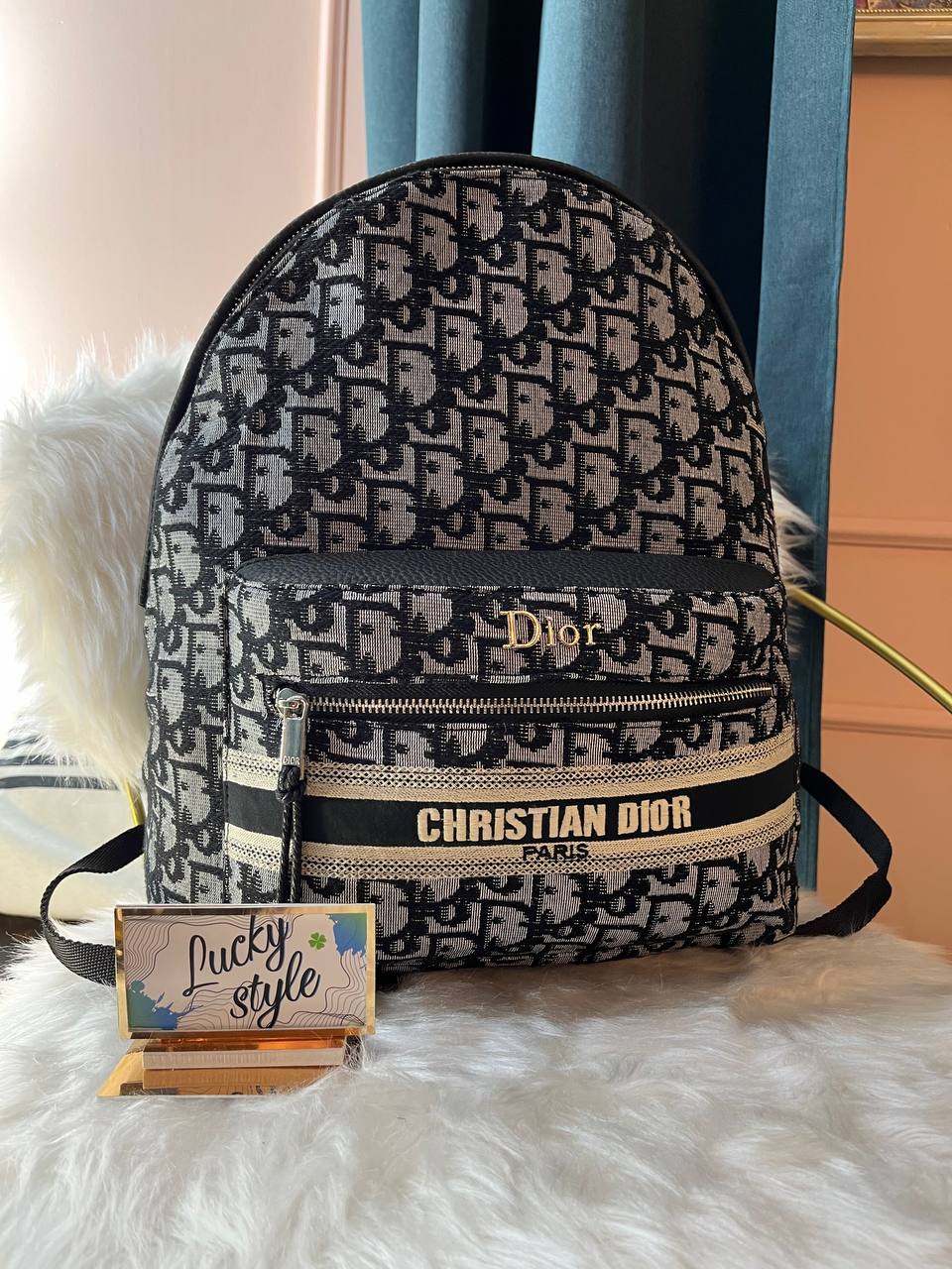 Рюкзак Dior чёрно-белый 95846