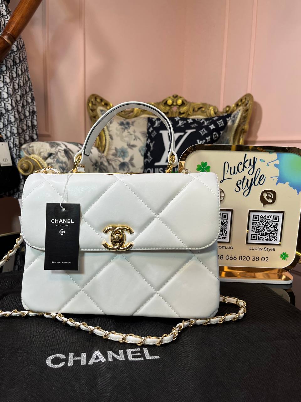 CHANEL new сумка белая lady 95848