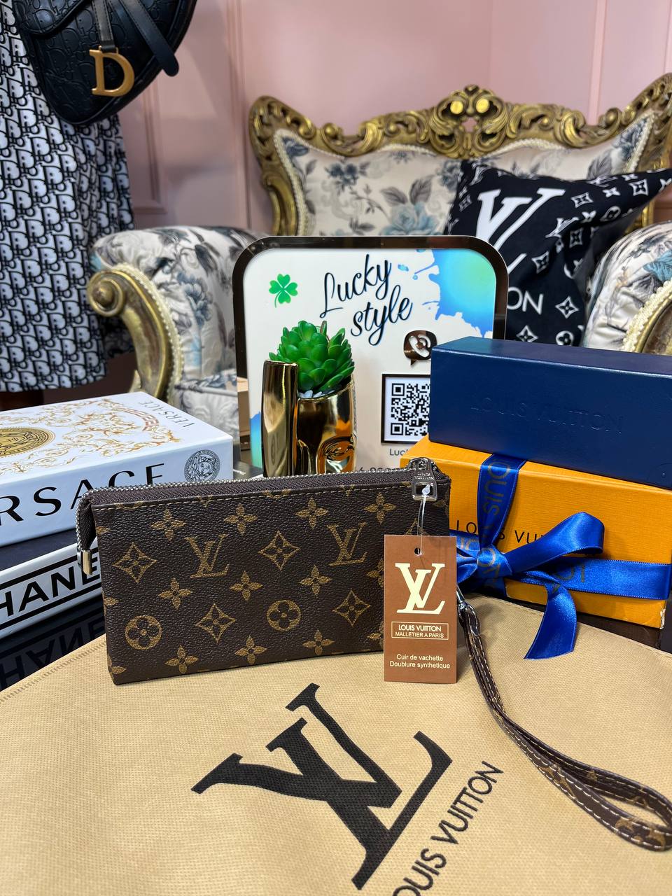 Клатч-барсетка Louis Vuitton коричневый монограмм 95882