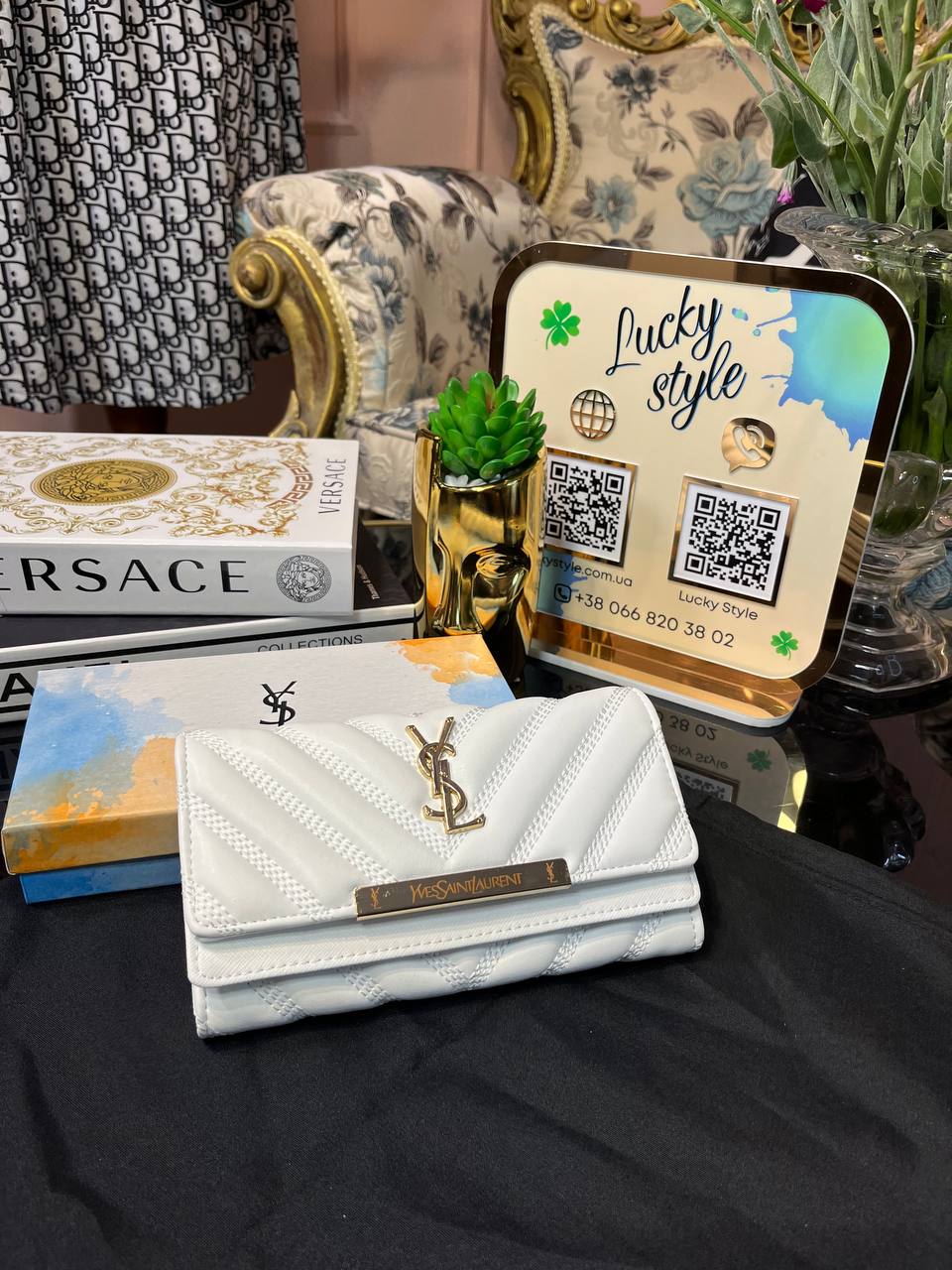 Кошелек Ysl белый 95890