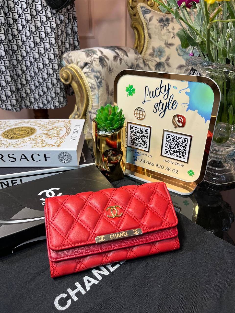 Кошелек Chanel красный 95894