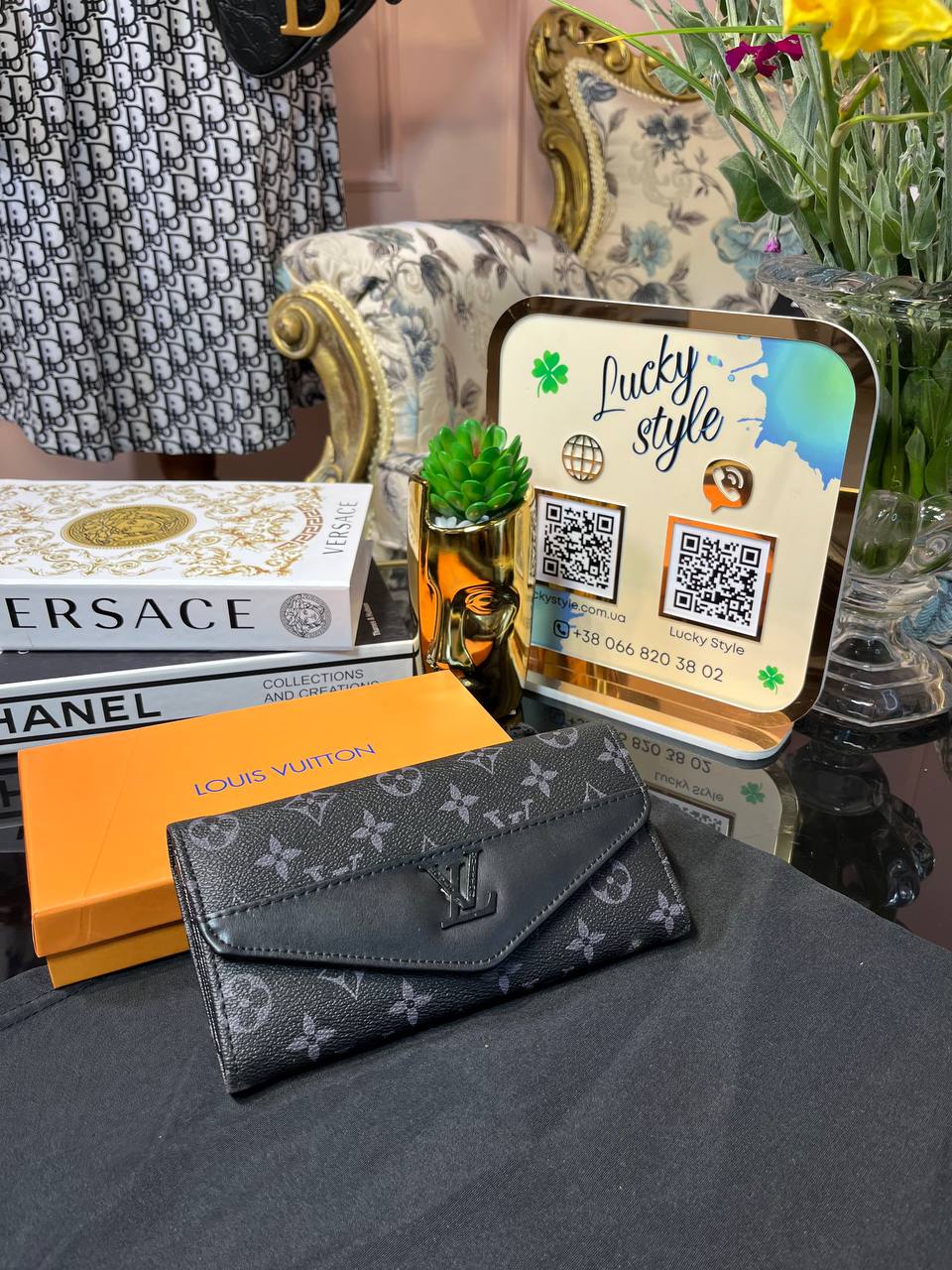 Кошелек Louis Vuitton серый монограмм 95902