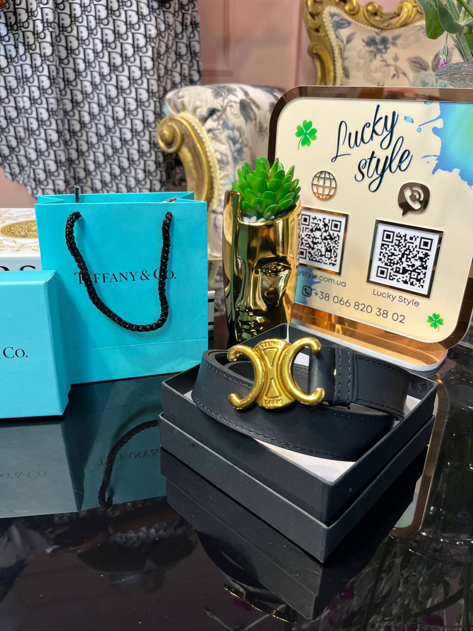 Ремень Celine натуральная кожа 95910