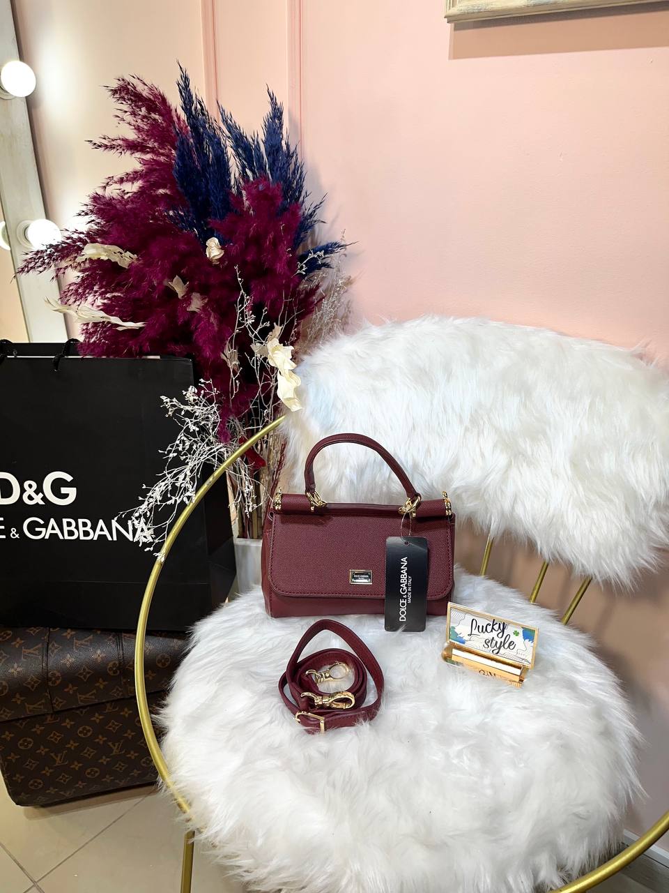 Сумка Dolce&Gabbana Sicily бордовая 95917