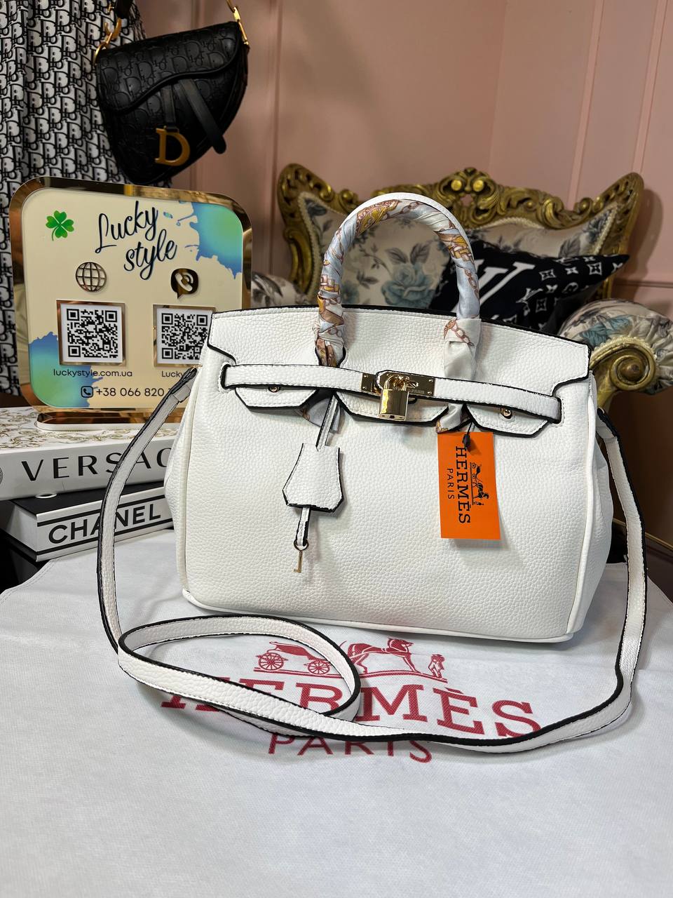 Сумка Hermes Birkin 30 см белая 95927