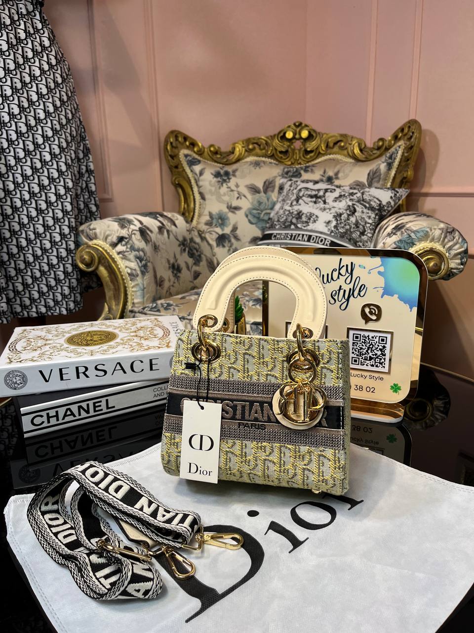 Сумка Dior Lady в узор 95936