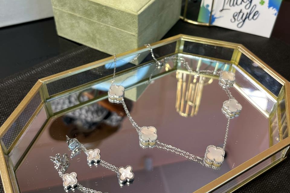 Комплект серьги + цепочка Van Cleef 95969