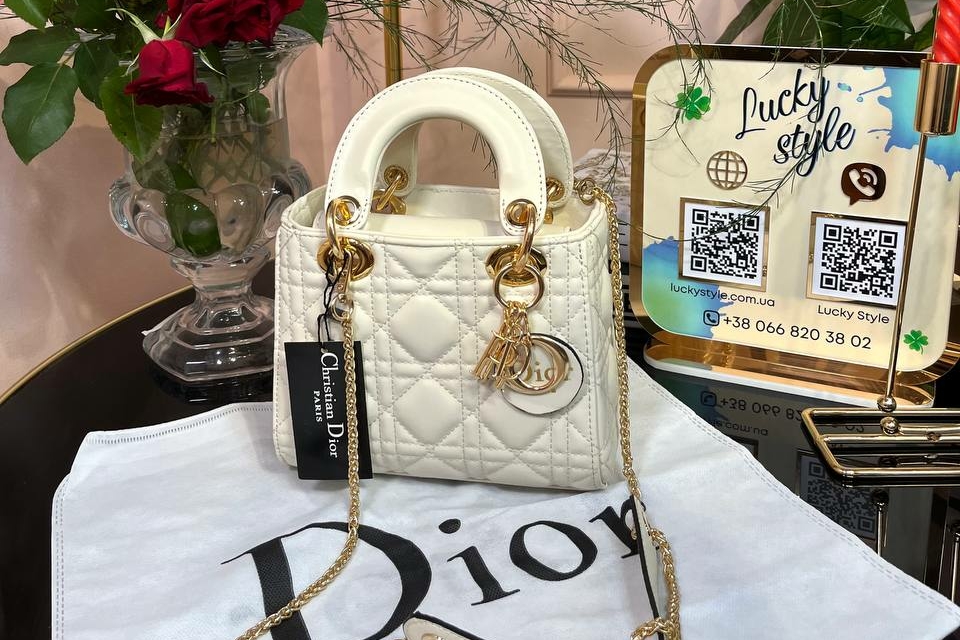 Сумка Dior Lady молочная 95972
