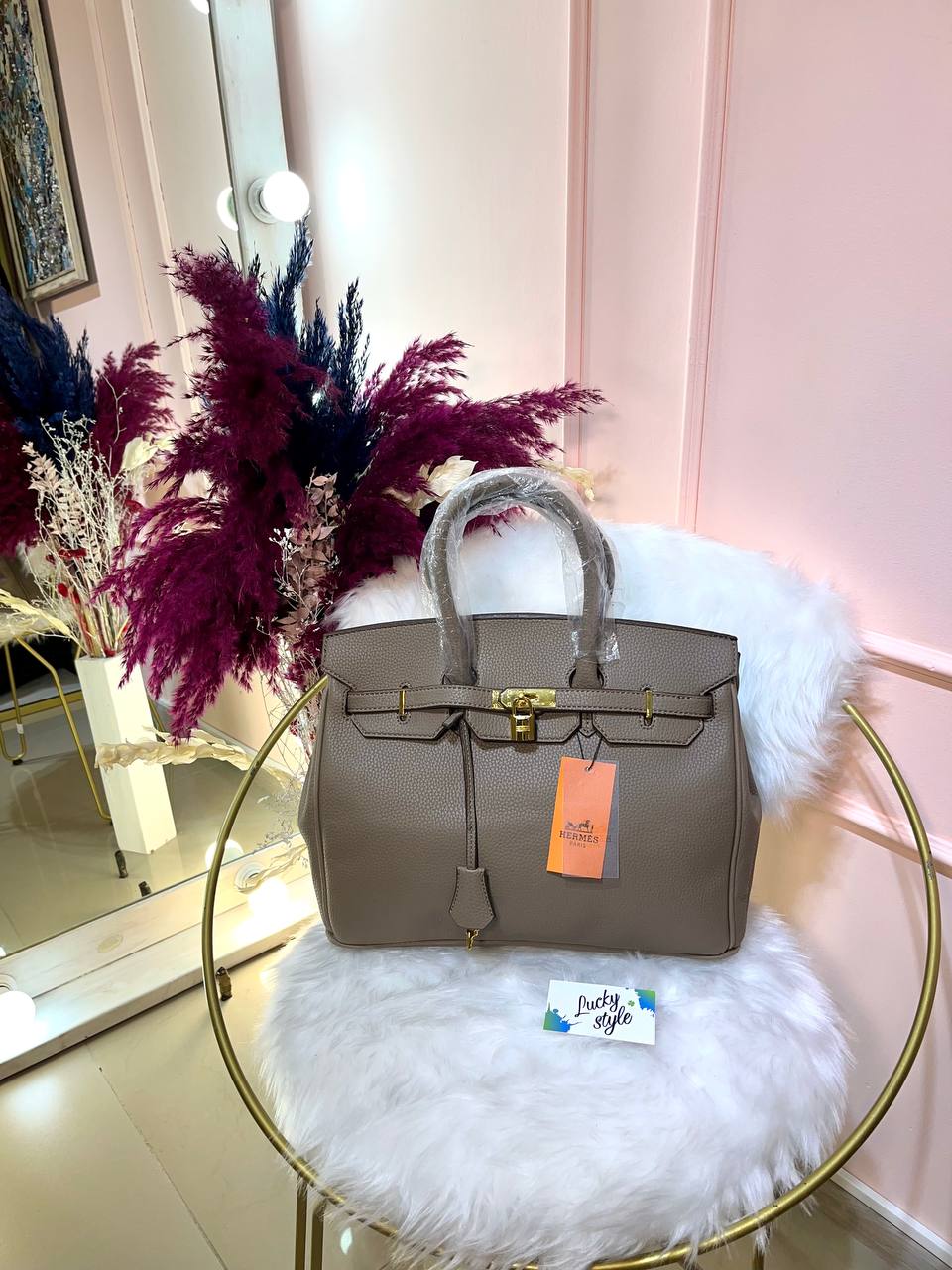 Сумка Hermes Birkin светло-коричневая 35 см золотая фурнитура 95982