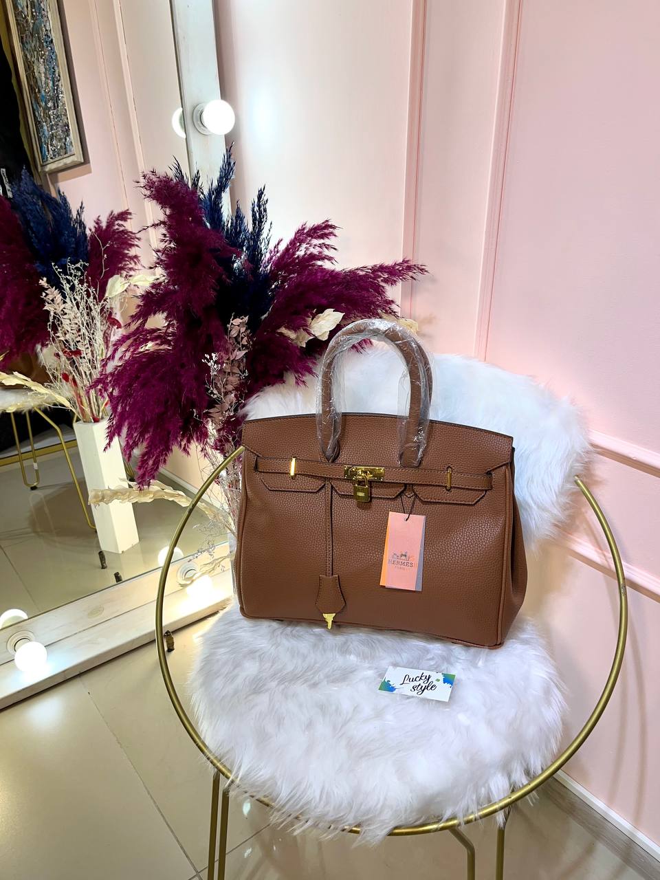 Сумка Hermes Birkin коричневая 35 см золотая фурнитура 95984