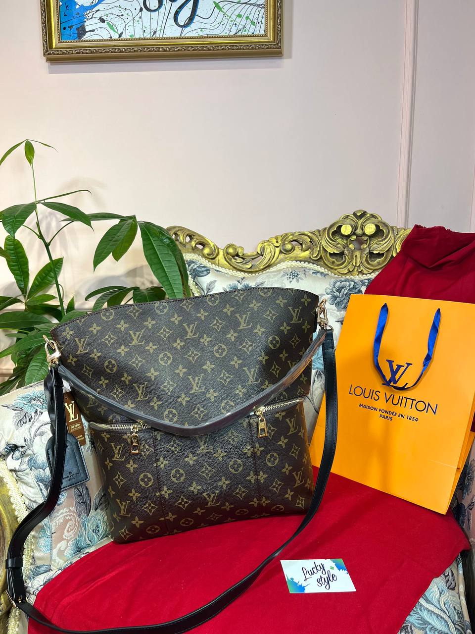 Сумка Louis Vuitton Melie Hobo bag коричневый монограмм 96019