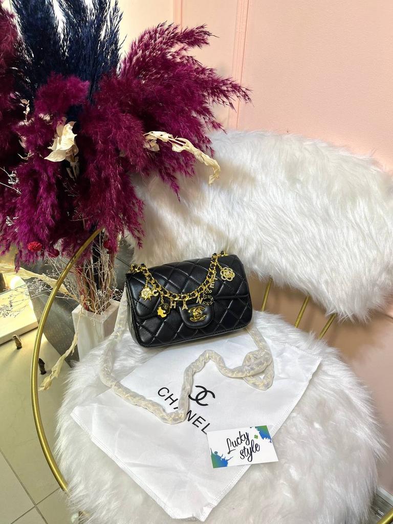 Сумка Chanel черная 20 см натуральная кожа 96054