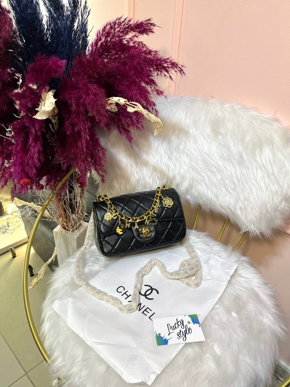 Сумка Chanel черная 20 см натуральная кожа 96054