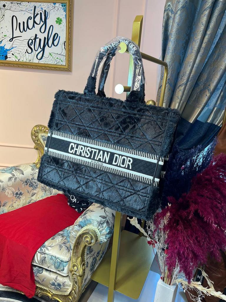 Шопер Christian Dior чёрный мех 96062