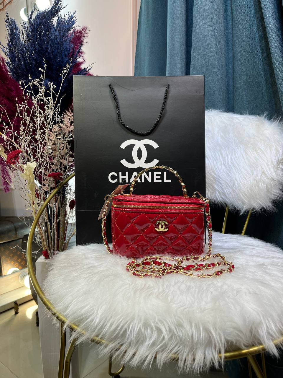 Сумка-клатч Chanel красная 17 см 96066