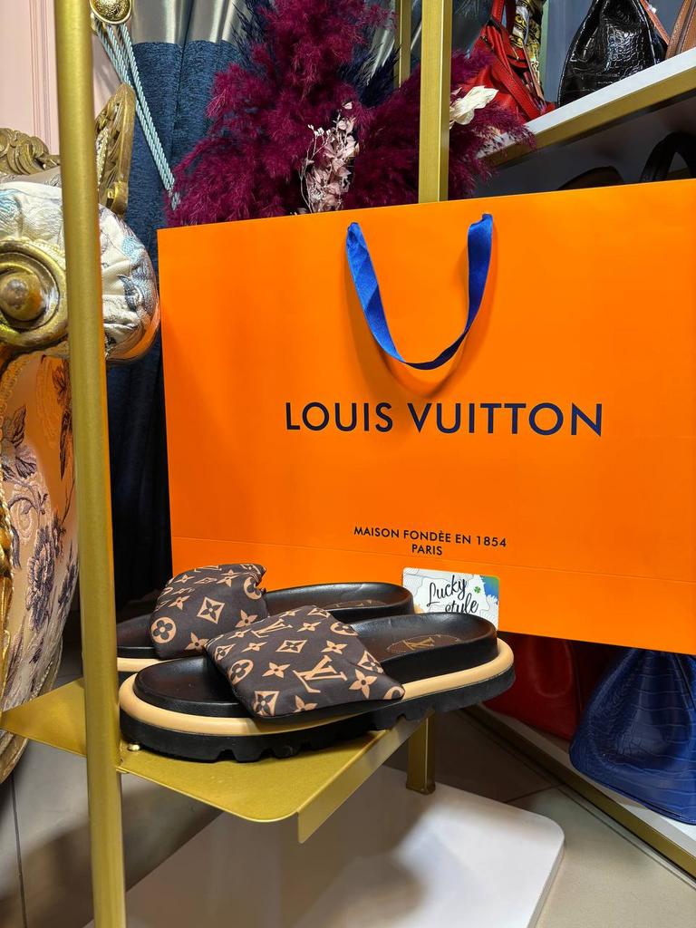 Тапки Louis Vuitton натуральная кожа б\у 96093