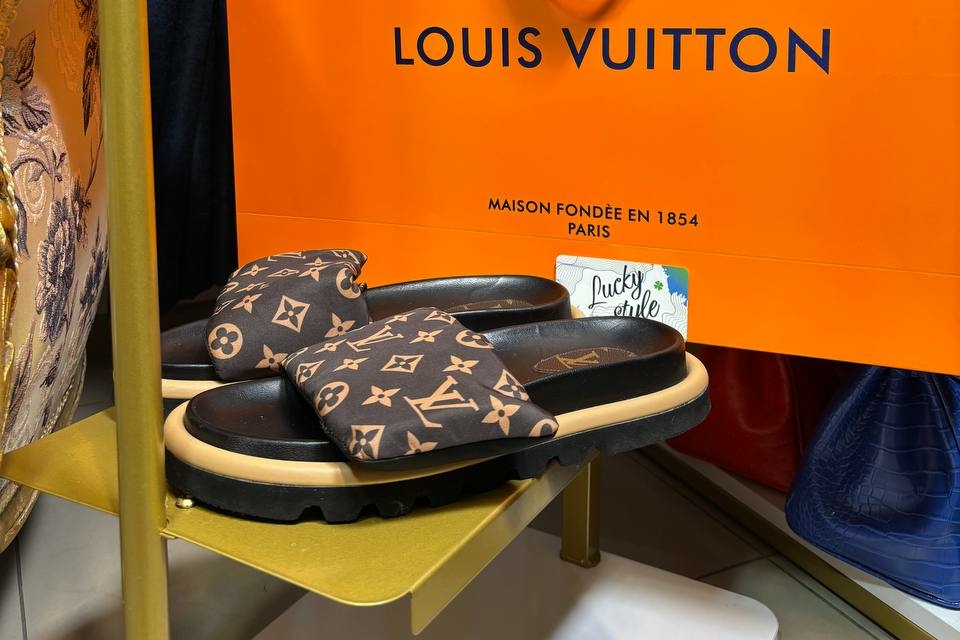 Тапки Louis Vuitton натуральная кожа б\у 96093