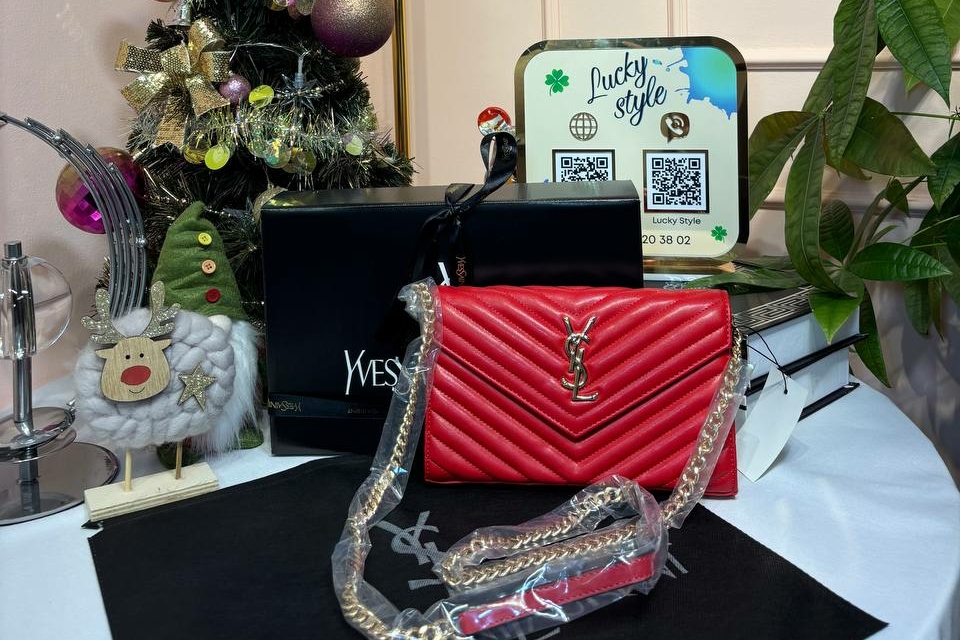 Сумка-клатч YSL Quilted Crossbody mini красная 96096