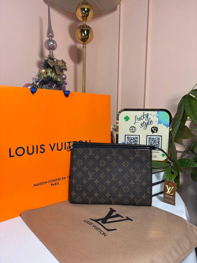 Барсетка-косметичка Louis Vuitton Clutch Man коричневый монограм 96098