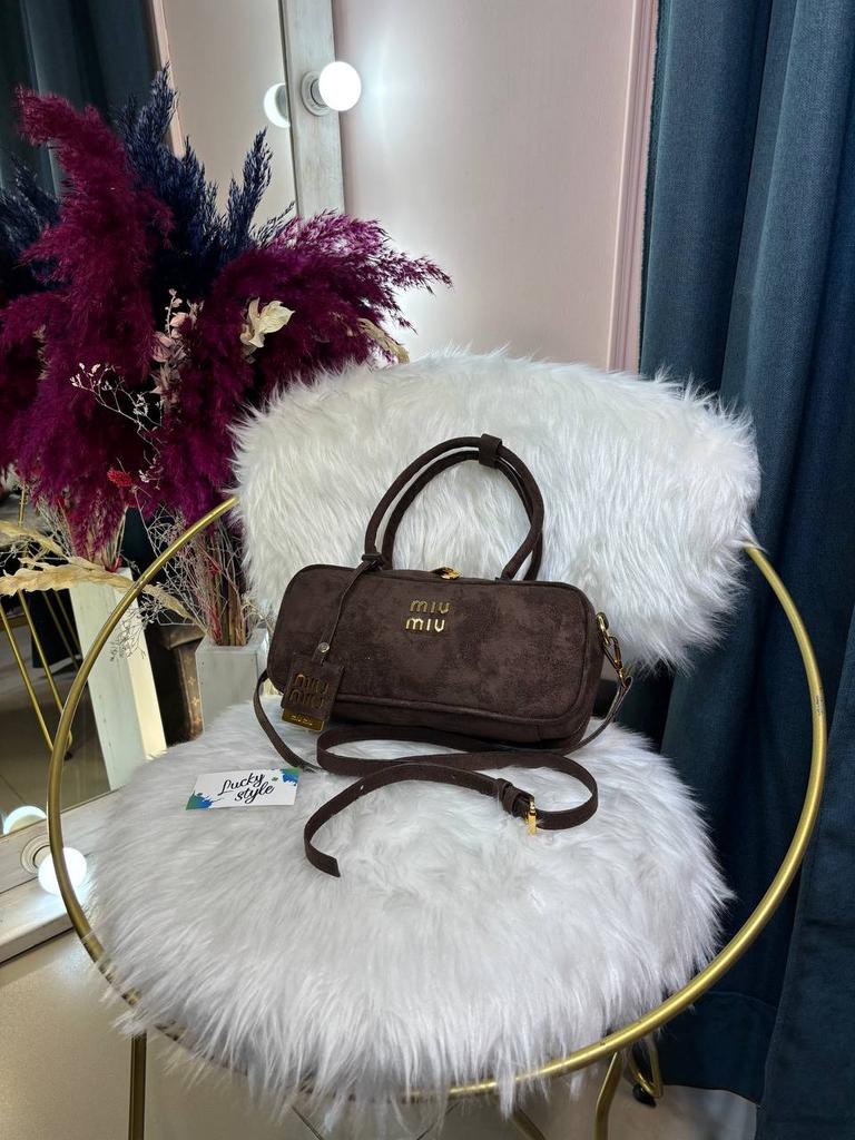 Сумка Miu miu коричневая под замш 96106