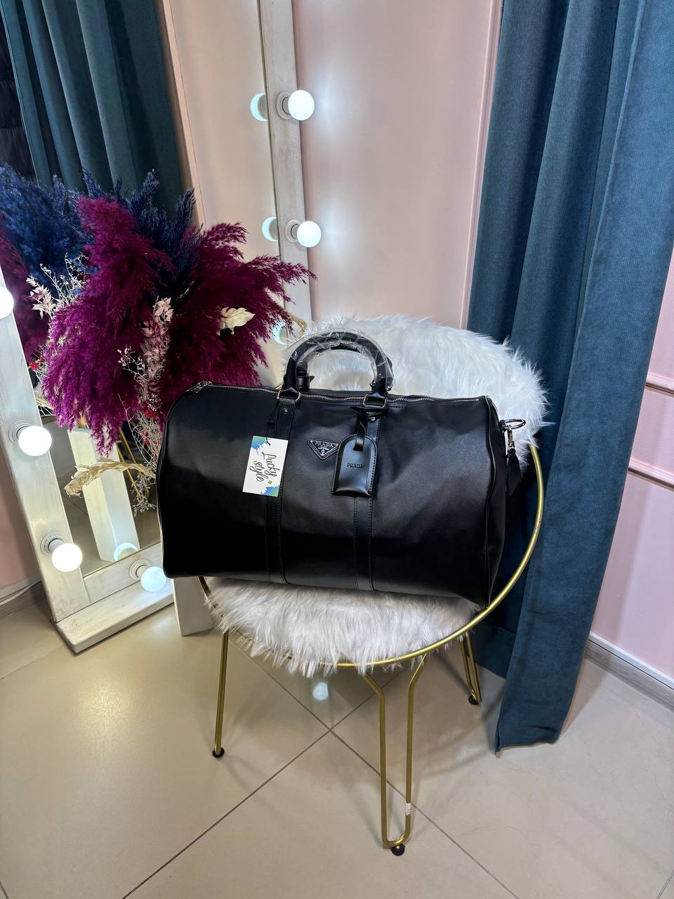 Багажна сумка Prada чорна 96110