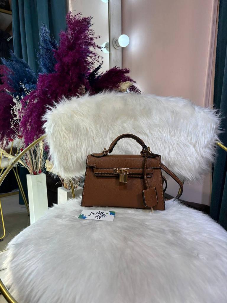 Сумка Hermes Kelly Mini коричневая 22 см 96114