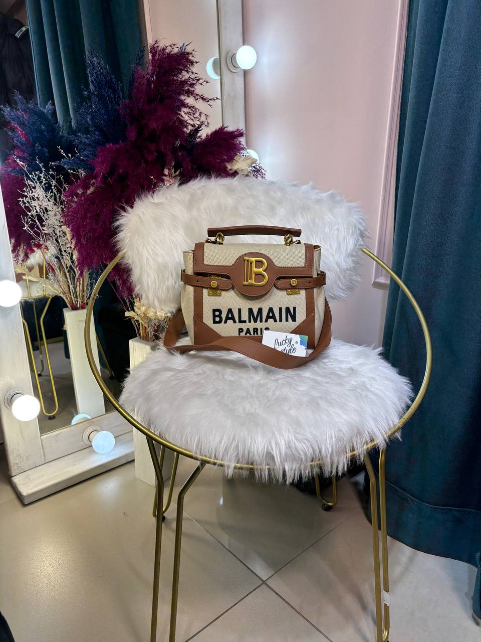 Сумка Balmain со светло коричневыми вставками 97128