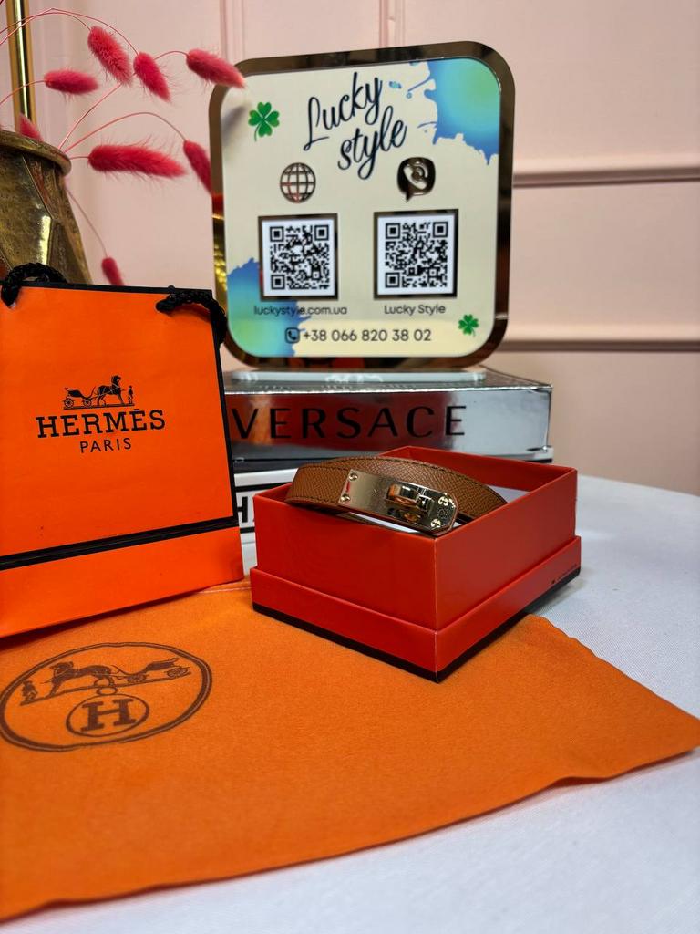 Ремень Hermes натуральная кожа коричневый 96182