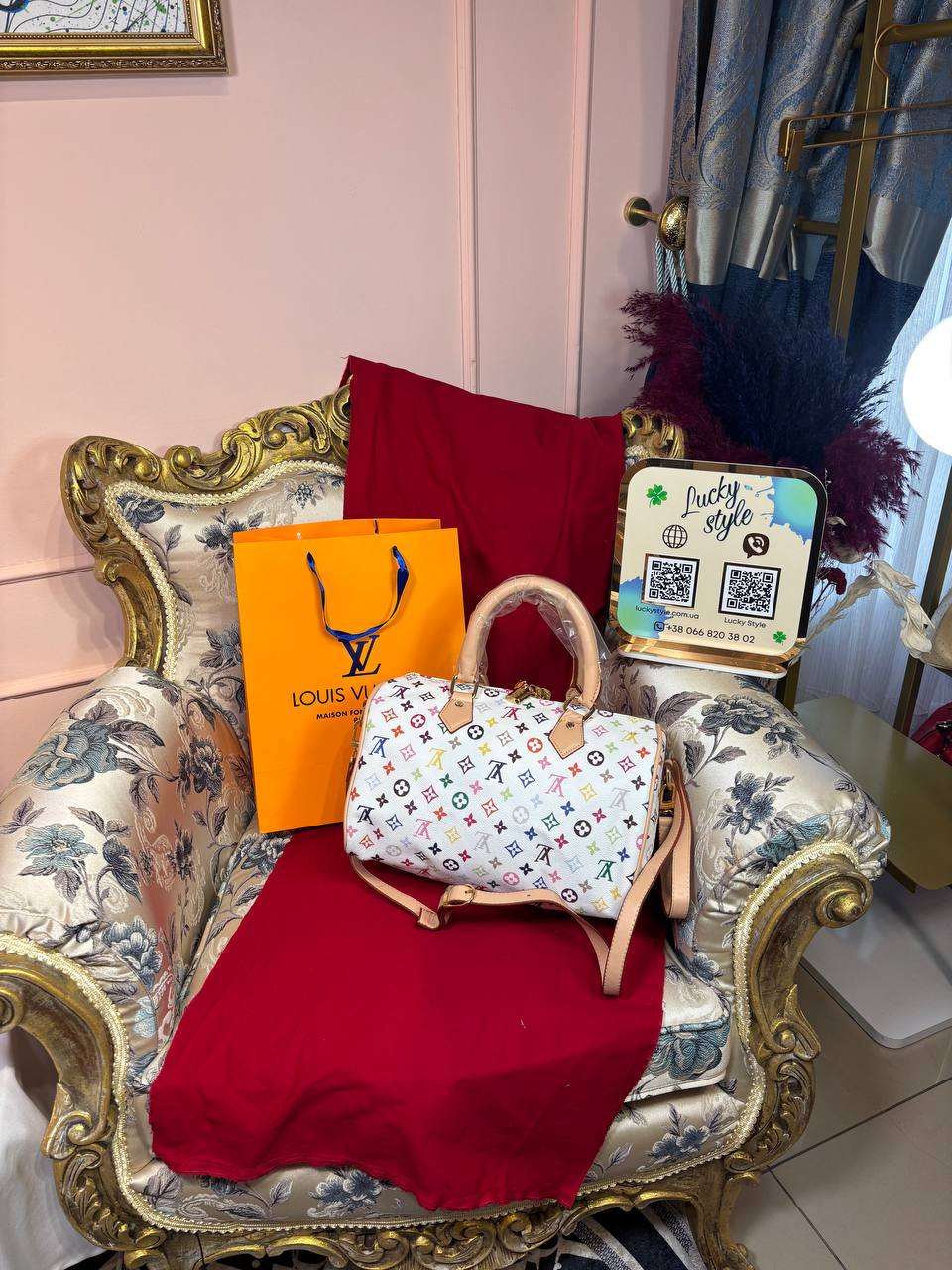 Сумка Louis Vuitton Speedy 30 см цветная 96185