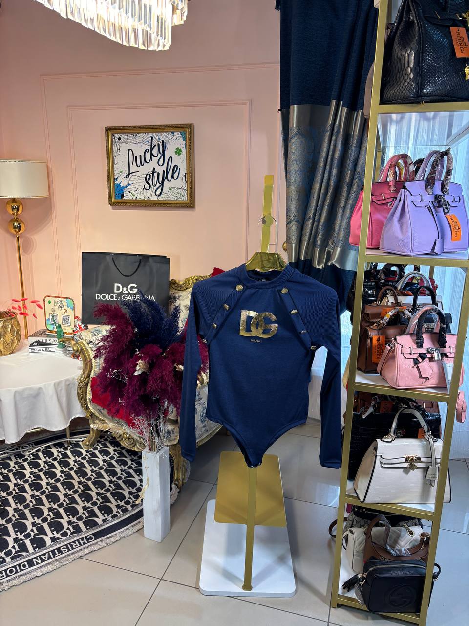 Боди Dolce&Gabbana синее 96202