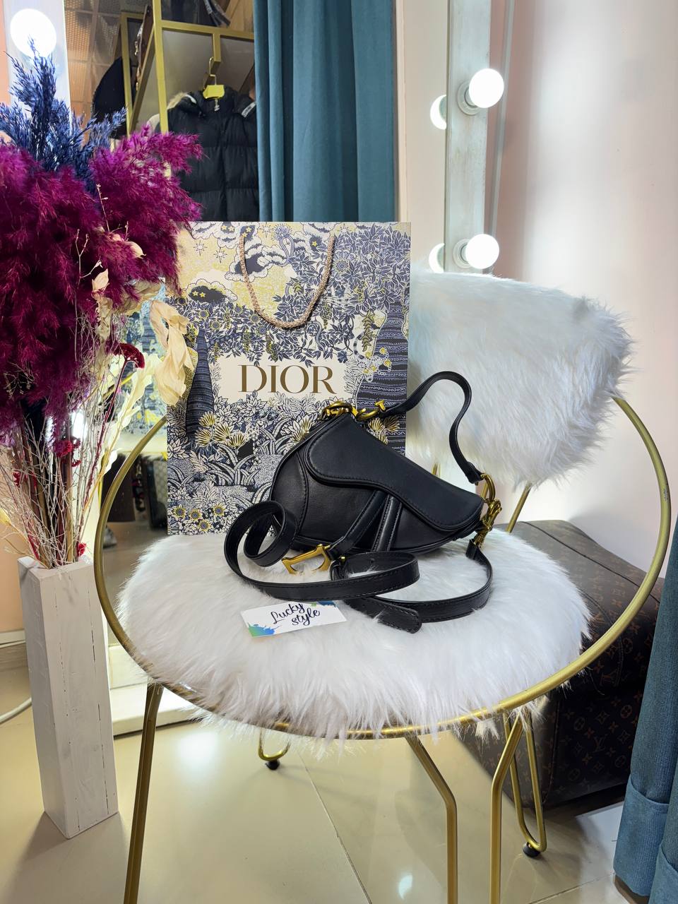 Сумка Christian Dior Saddle mini черная 96274