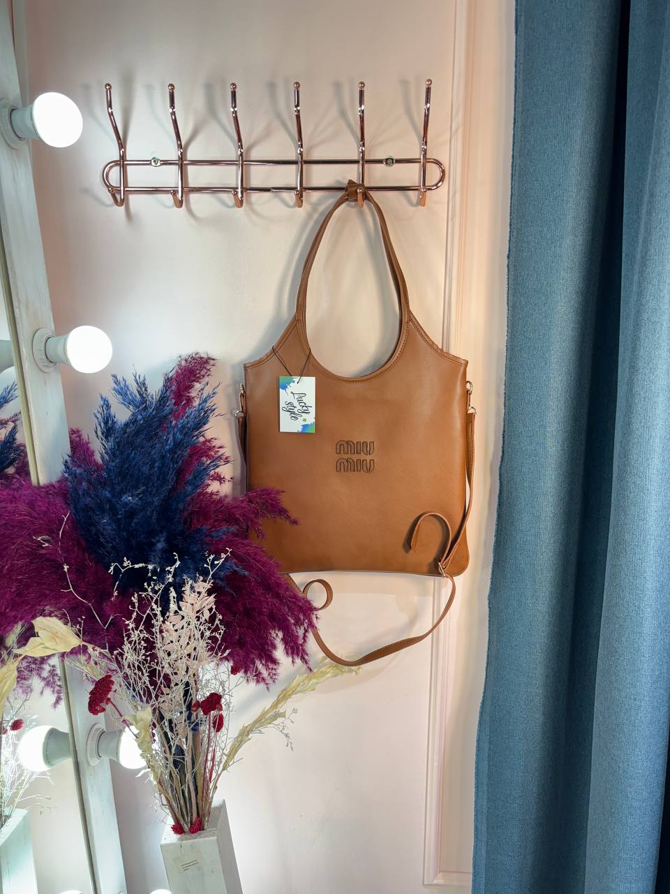 Сумка-шоппер Miu miu коричневая 96288