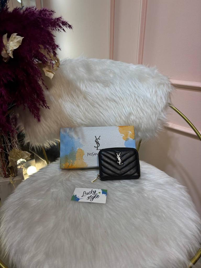 Кошелек YSL черный натуральная кожа б\у 96308