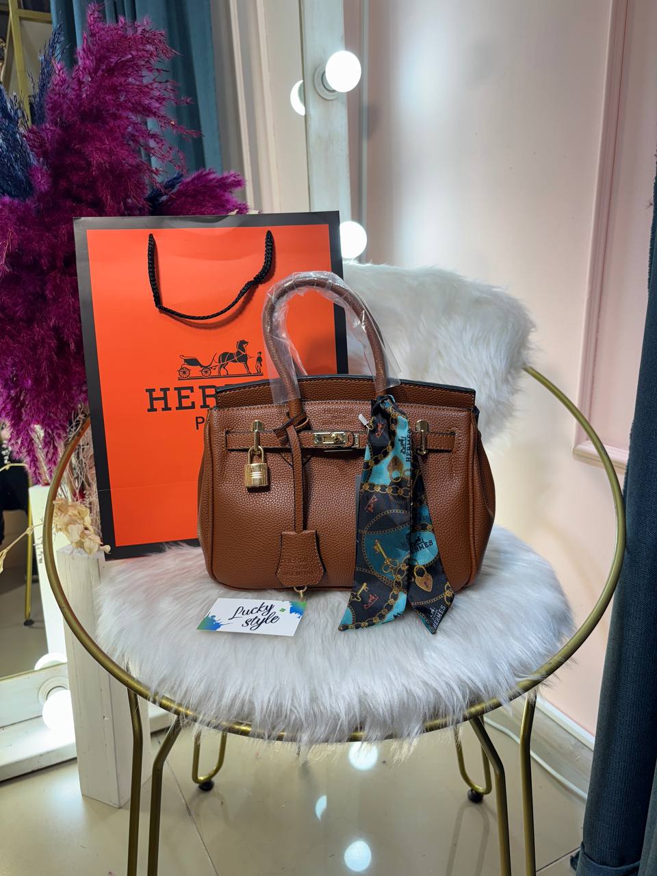 Сумка Hermes Birkin коричневая 25 см 96322
