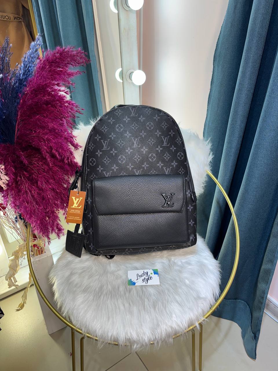 Рюкзак Louis Vuitton черный монограм 96329