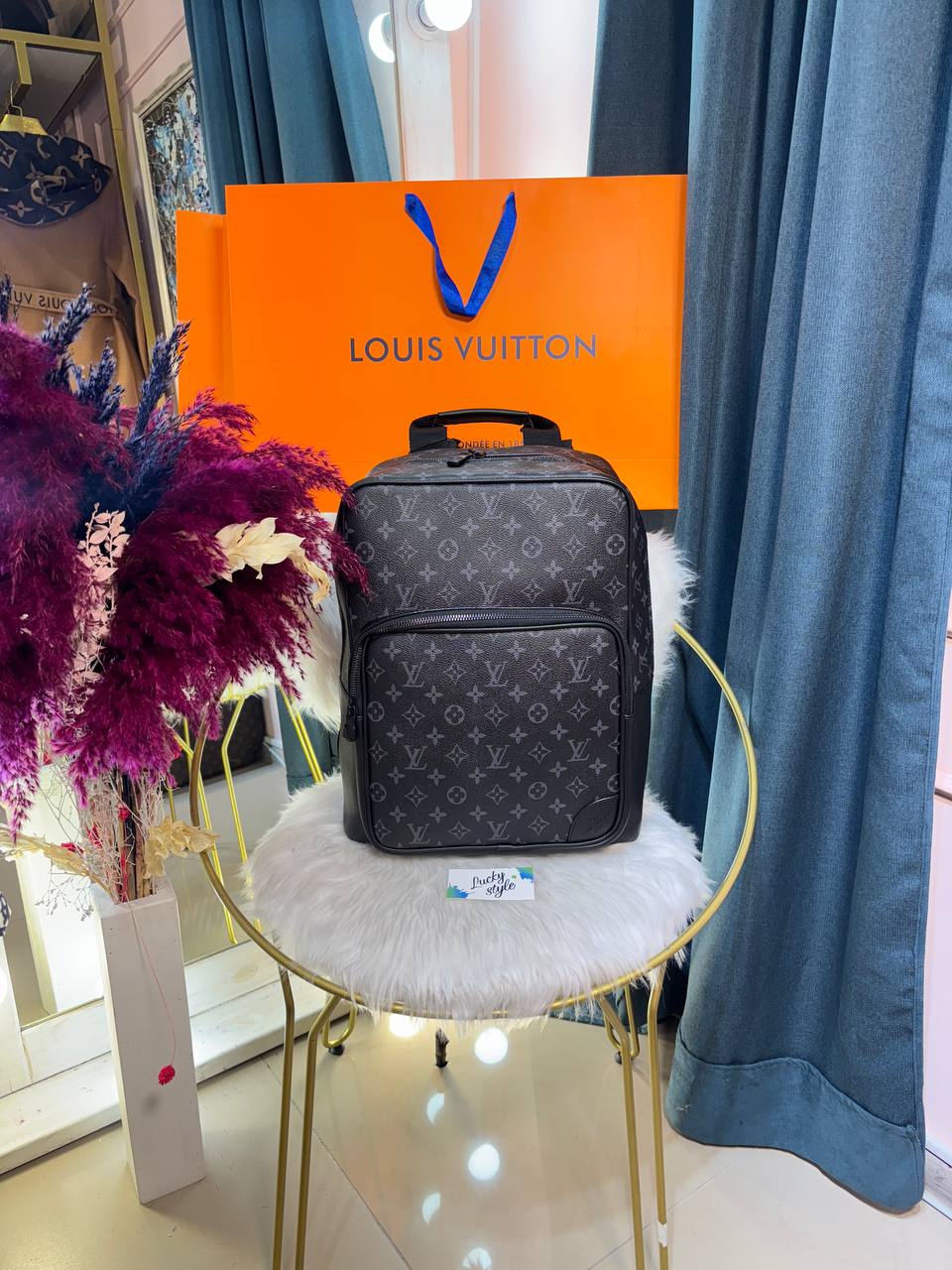 Рюкзак Louis Vuitton черный монограм 96356