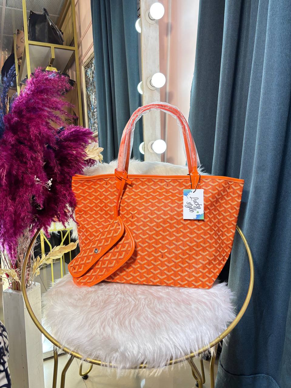 Сумка-шопер Goyard оранжевая 96360