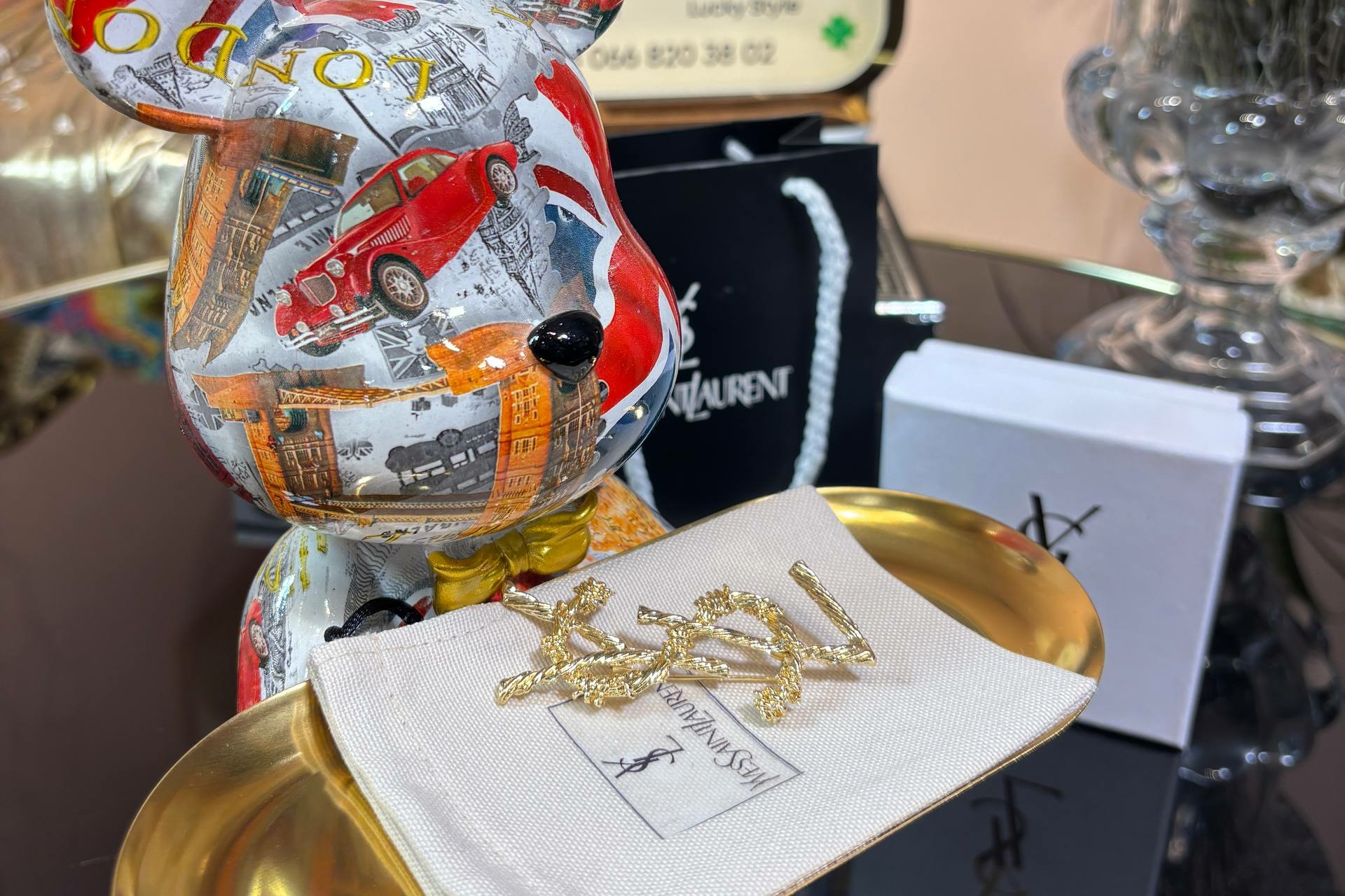 Брошь YSL золото 95416