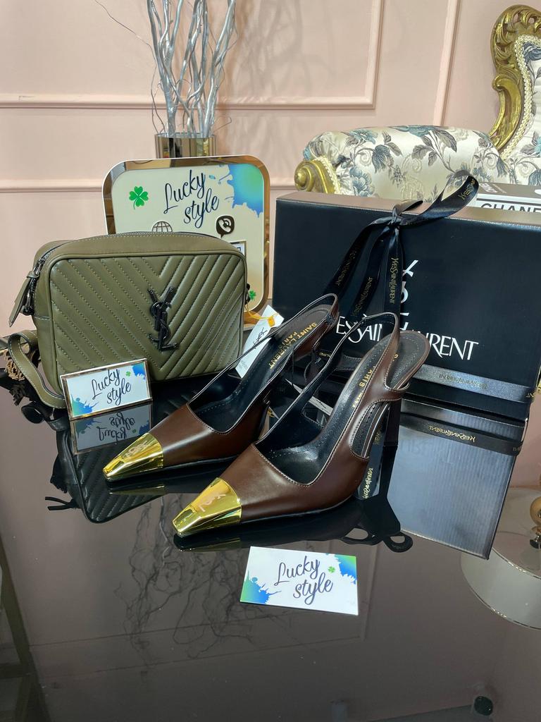 Туфлі YSL коричневі 95437