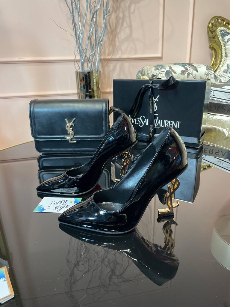 Туфлі YSL чорні з натуральної шкіри 95438