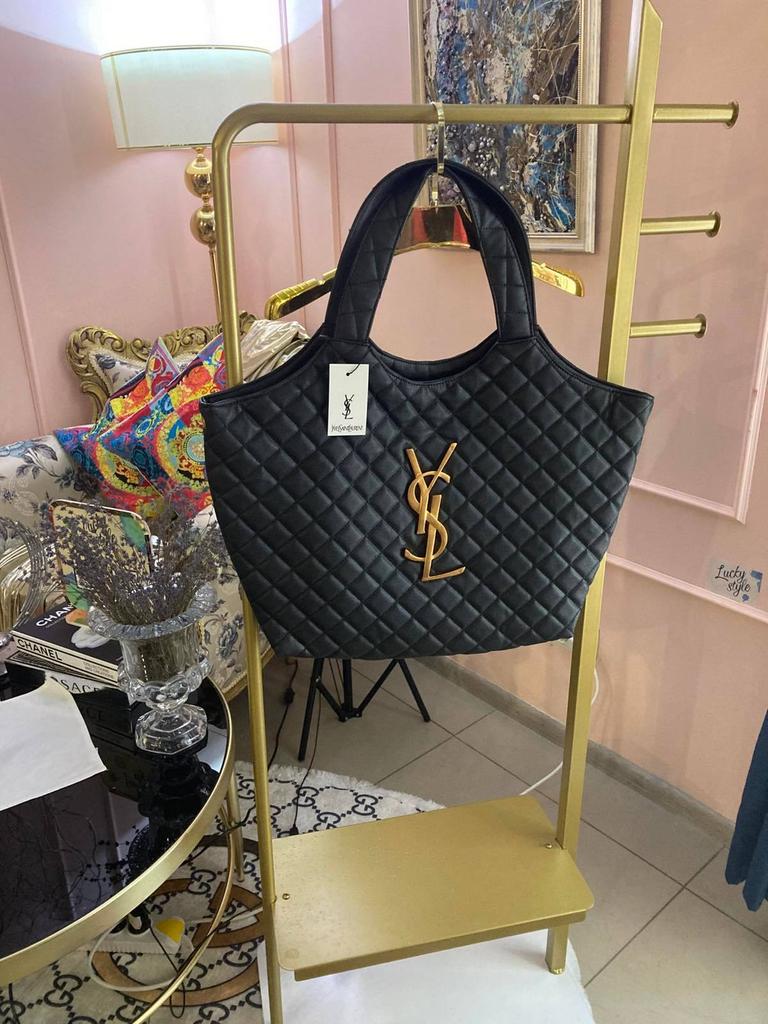 Сумка чорна стьобана YSL Icare 95439