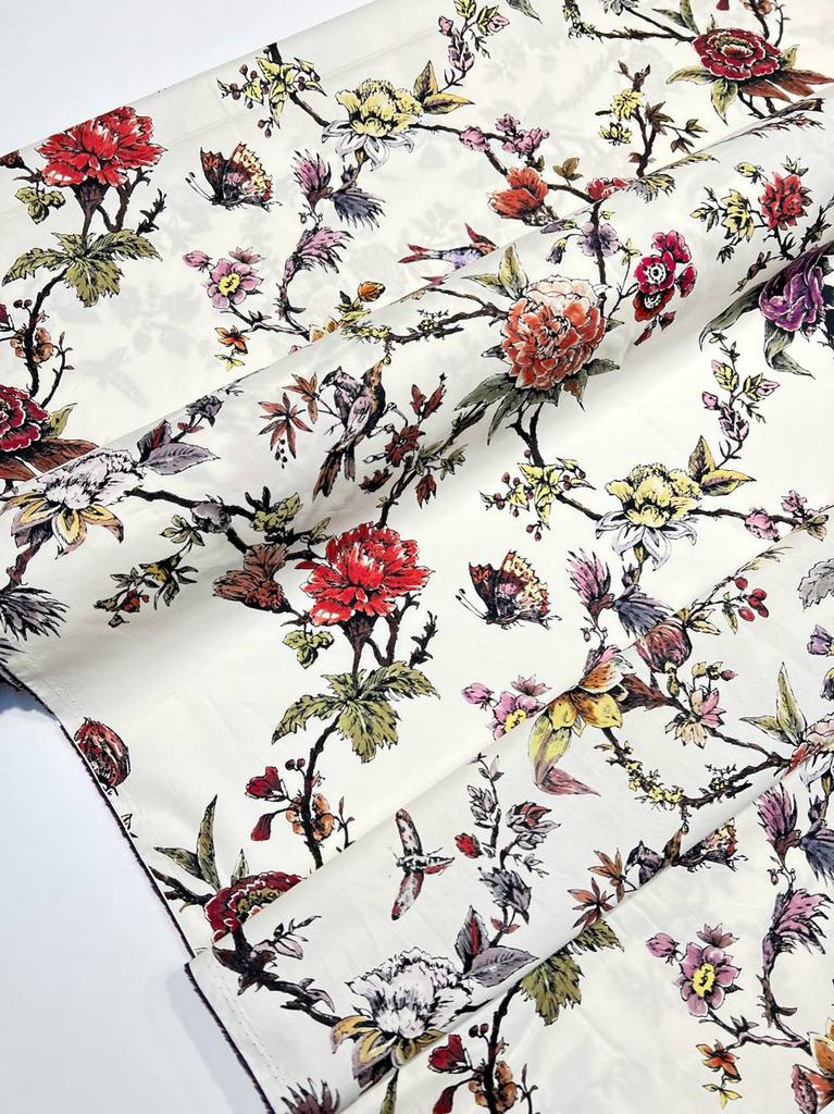 Хлопок бордовые цветы