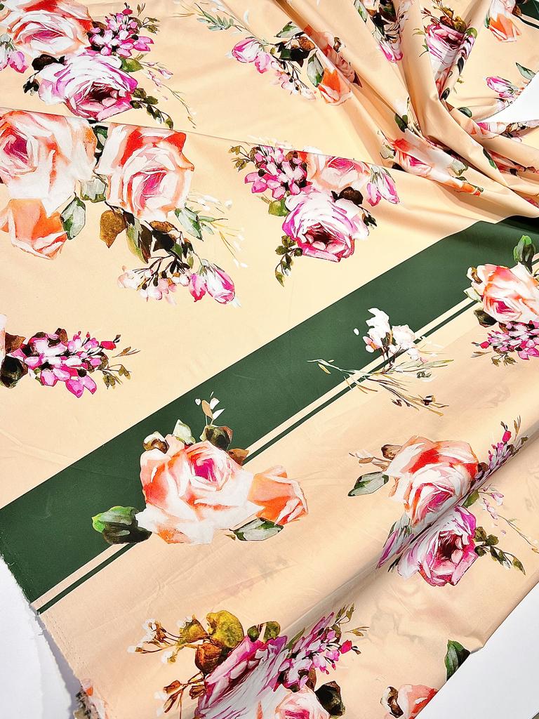 Хлопок Розы на персиковом