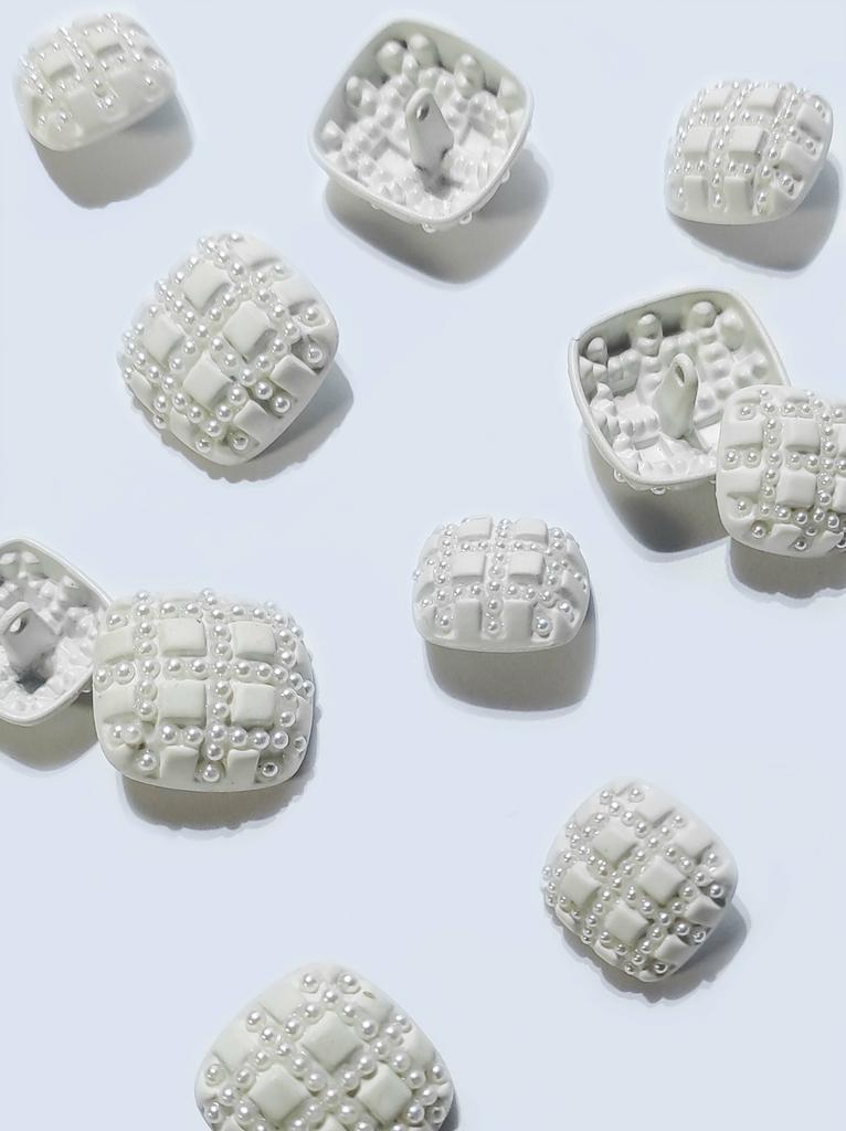 Пуговица 24х23/18х18 мм, металл/пластик, арт.300-1/2