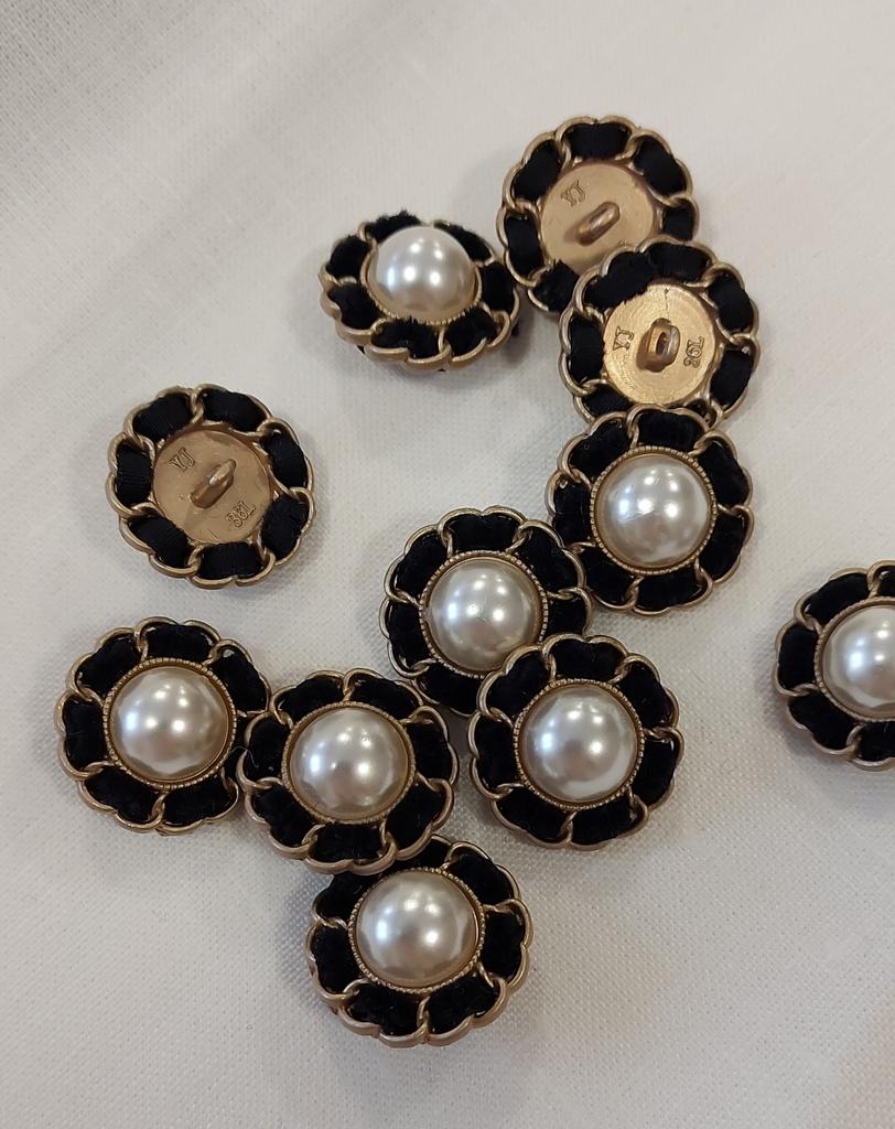 Пуговица 22 мм, металл/пластик/текстиль, арт.320