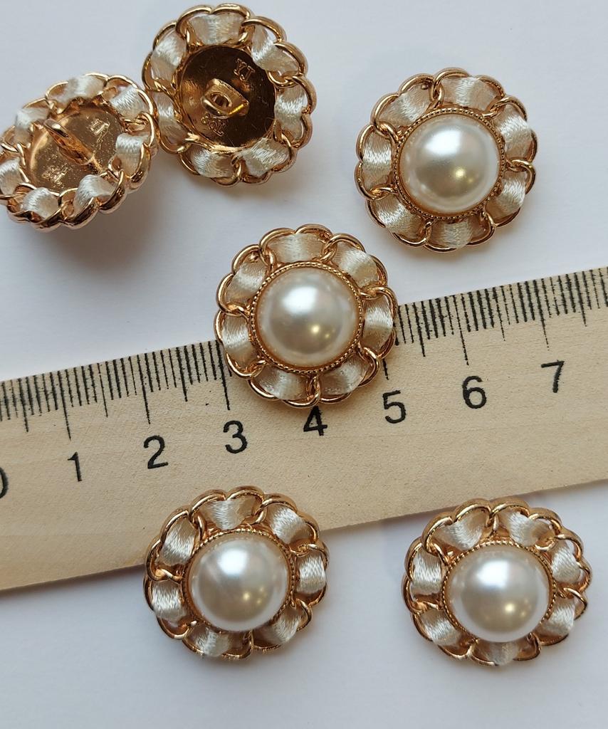 Пуговица 22 мм, металл/пластик/текстиль, арт.322